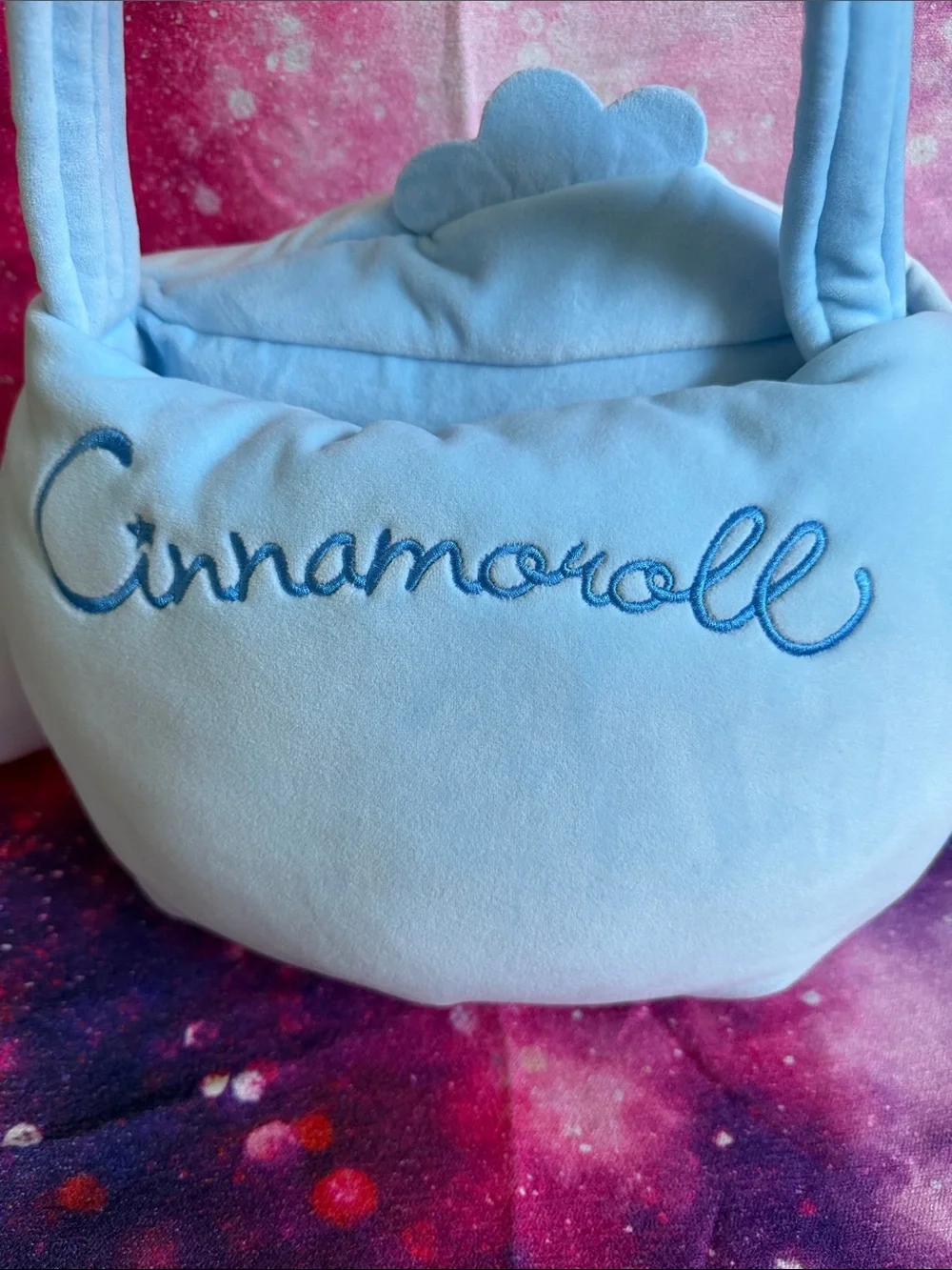 Cute Blue Plush Kids Character Handbag with Face Design